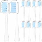 Compatible with 7MAGIC Electric Toothbrush Replacement Brush Heads,for 7MAGIC Electric Toothbrush,10 Pack (White, Medium)