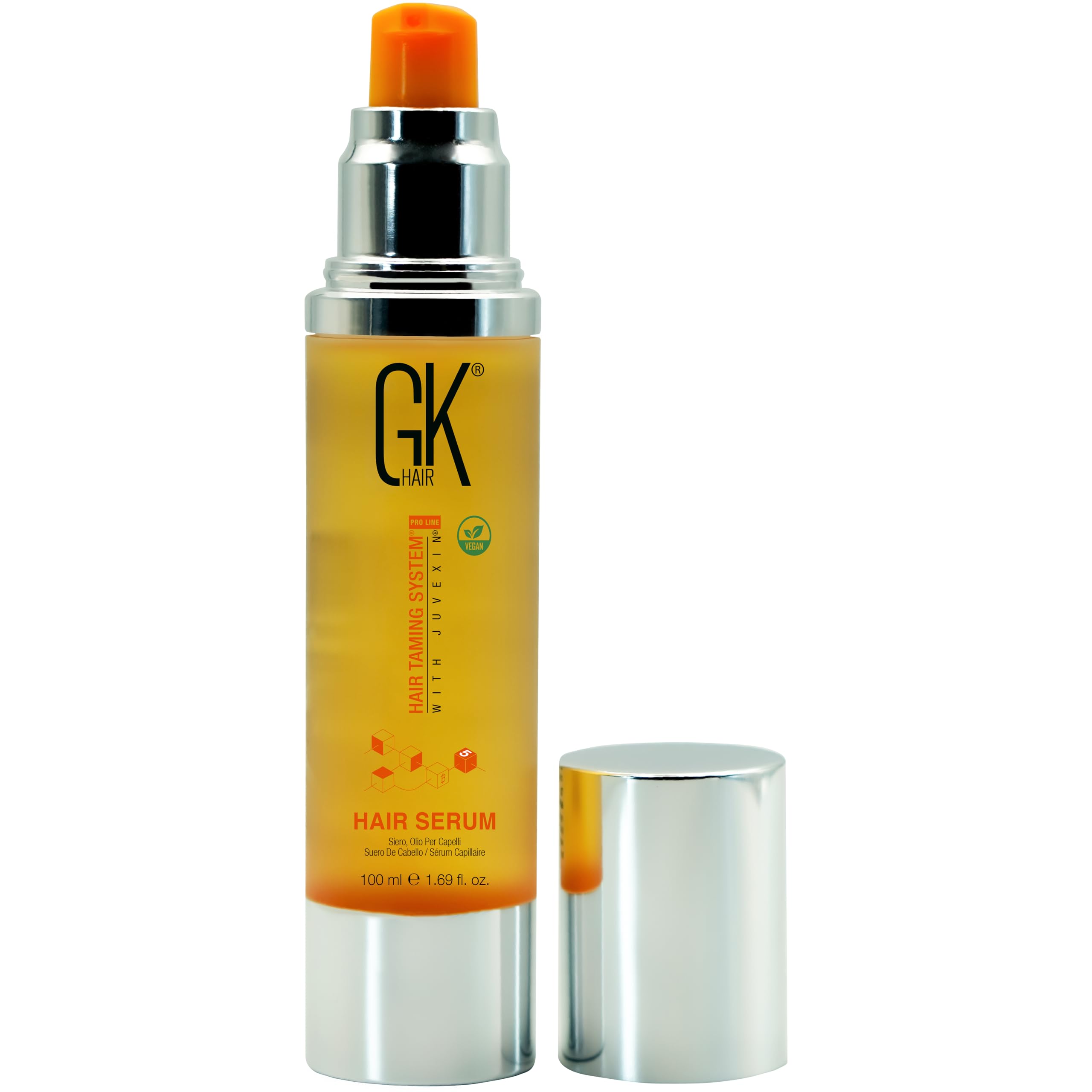 GK HAIR Keratin 100% Organic Argan Oil Anti Frizz Hair Serum Styling Smoothing Strengthening Hydrating Nourishing Heat Protection Shine Frizz Control Dry Damage Hair Repair- 100ml