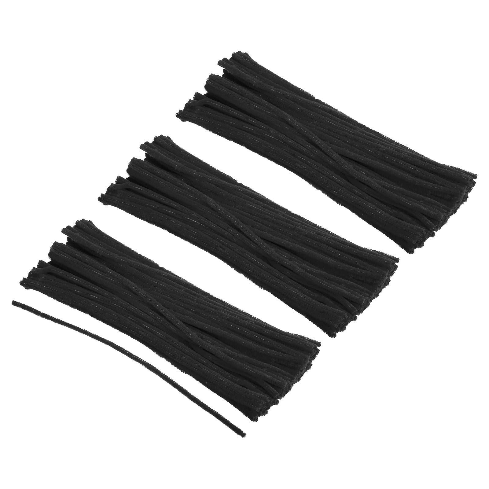 PATIKIL 30CM/12Inch Pipe Cleaners, 300 Pack Flexible Chenille Stems for DIY Art Creative Crafts Party Decorations Handicrafts Handwork, Black