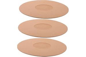 CONGARTENO 3pcs Natural Cork Turntable Mats 297mm Non-slip Vinyl Record Protective Pads for Turntable Platters,