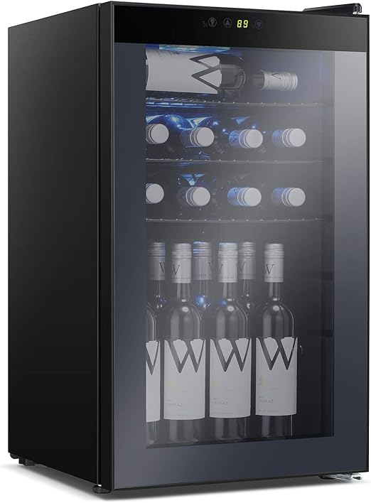 mini beer fridge with glass door