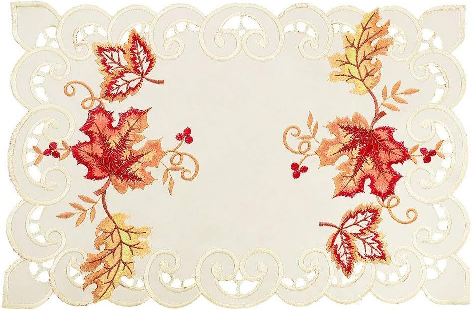 GrelucgoSet of 6 Thanksgiving Holiday Table Placemats, Rectangular 12 by 18 Inch
