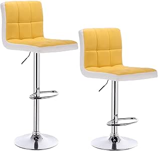 eSituro 2X Taburetes de Bar Taburete Alto Cocina Regulable en Altura