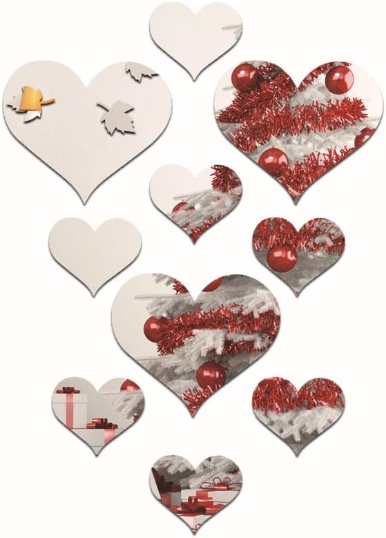 Mirror Wall Stickers, 3D Crystal Love Heart Acrylic DIY Art Wall Decals Home Living Room Bathroom TV Background Decor (Silver) - Image 5