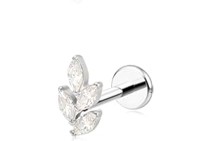 limerencia Pure Titanium F136 Hypoallergenic Piercing Jewelry,Flat Back Internally Threaded Stud Earring 18g for Cartilage/Tr
