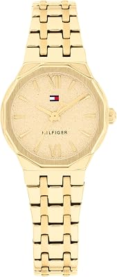 Relógio de movimento de quartzo de três mãos com bracelete de aço inoxidável dourado - 1782886