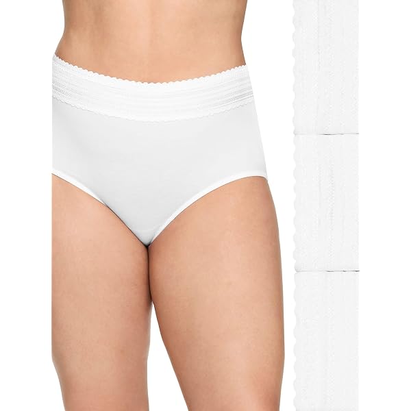 Olga By Warners Women's No Pinching No Problems High Waist Briefs – 3-Pack Microfiber Underwear, Full Coverage
