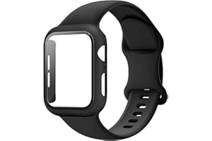 Sport Band and Case for Apple Watch Band 40mm 44mm 46mm 42mm 41mm 45mm 38 iWatch Bands for Women/Men,Silicone Waterproof Stra