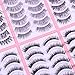 Lurrose Fake Eyelashes Set Handmade Long Soft False Eyelashes Pack for Natural Look (60 Pairs)