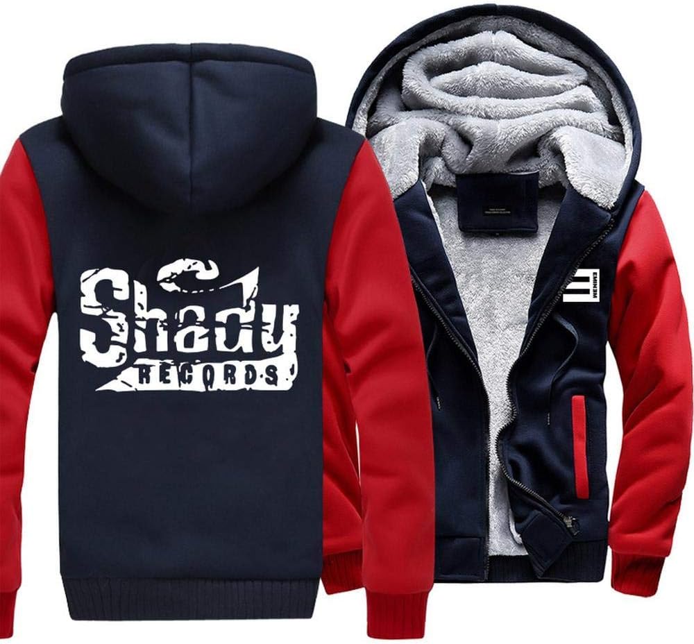 INSGOS Hoodies Eminem Printed Plus Velvet Hooded Sweater Zip Cardigan Coat Warm Tops Sweatshirts Wearing Comfortable / 2 / Medium