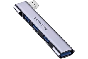 SINGAHOR USB Hub for Laptop, USB 3.0 Hub 4-Port, 5Gbps USB Splitter for Laptop, Windows, MacBook, PC, Flash Drives, HDD, Printer, Keyboard, Mouse (Left-Side USB Hub)