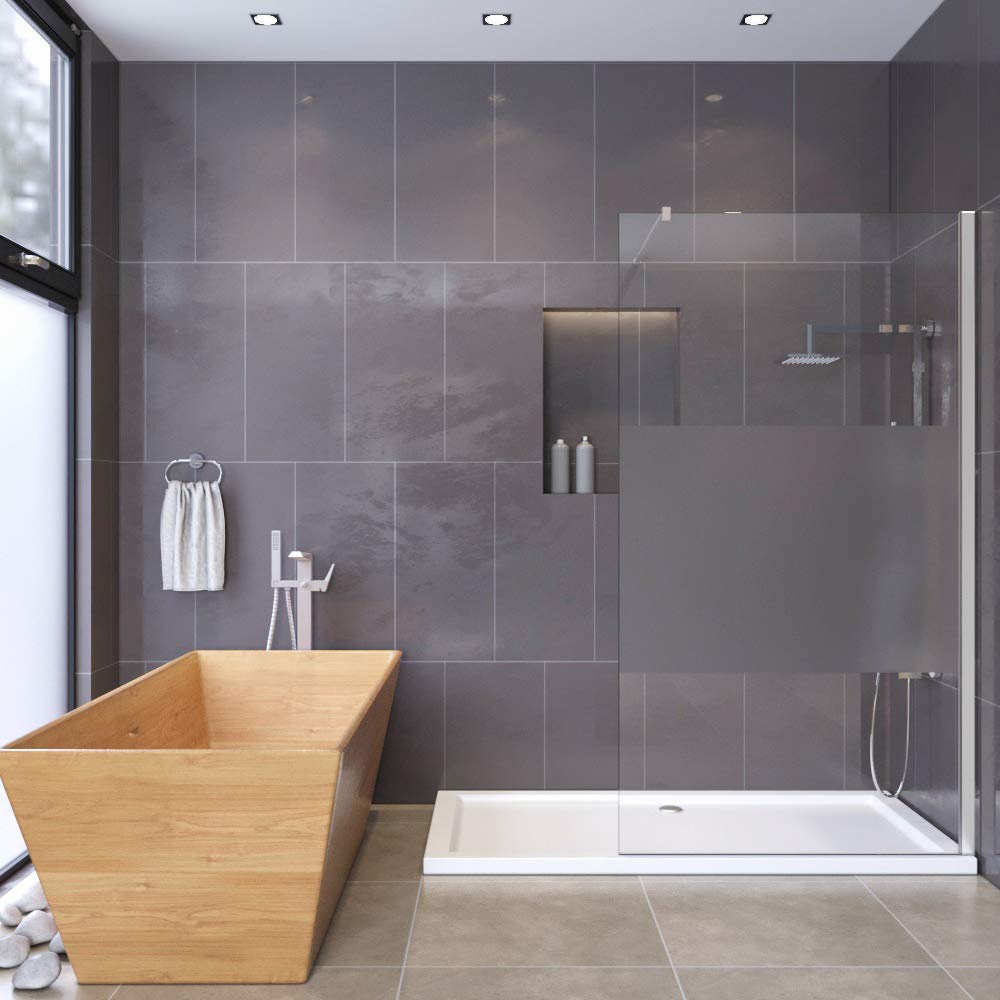 Buy ELEGANT Walk in 800mm Frameless Wetroom Shower Door 10mm Frosted