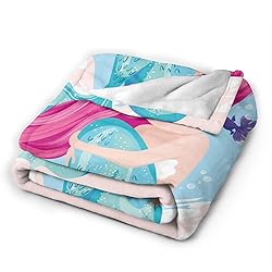 Duduho Cute Mermaid Girl Bed Blanket Ultra Soft