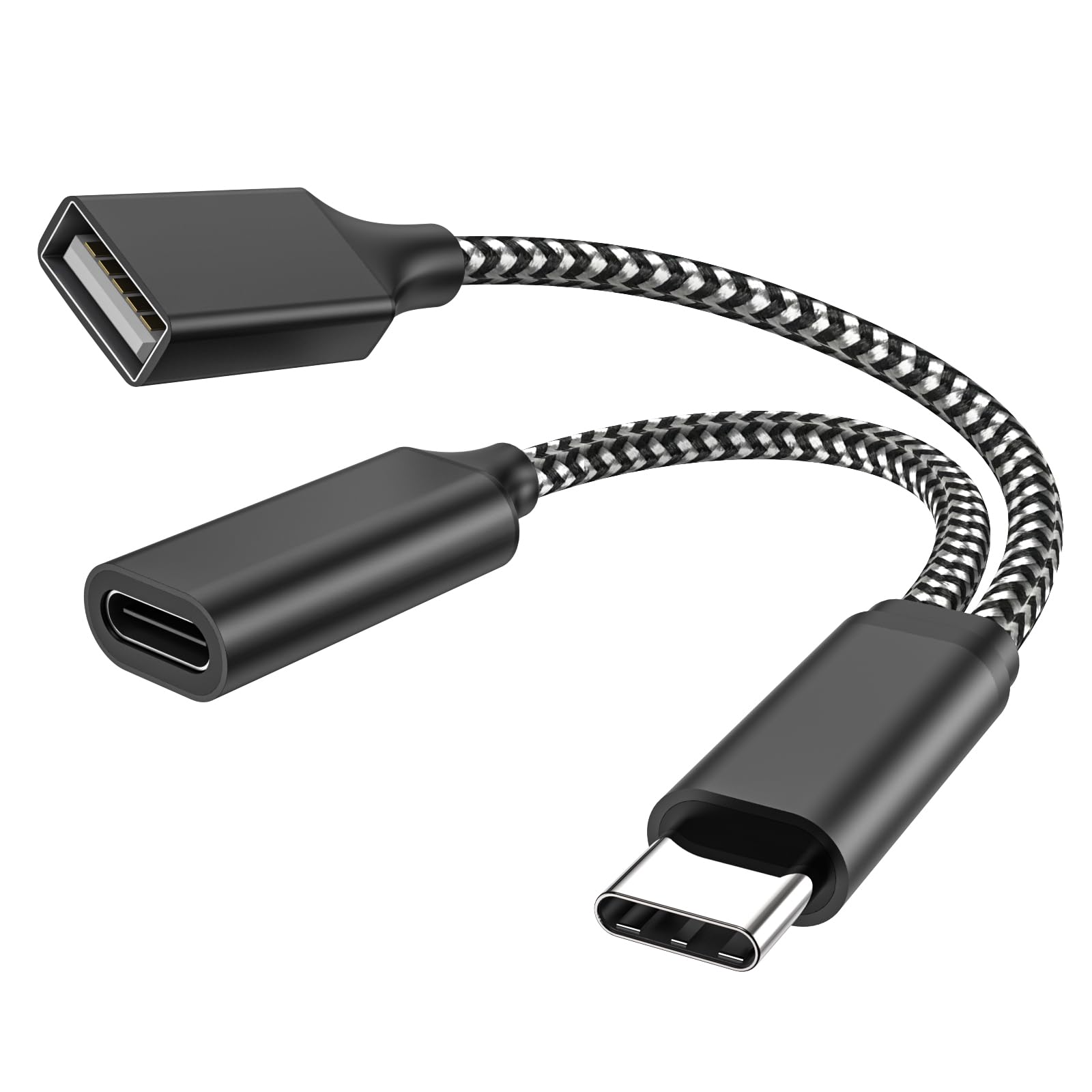 MOGOOD USB C OTG C to USB Splitter USB C Splitter PiKVM OTG Cable 18W PD Type C OTG Charging Adapter for GalaxyS24 Google Chromecast Onn TV 4k Plus 3D Printer Octo4a Fifine AM8 Microphone iPhone16