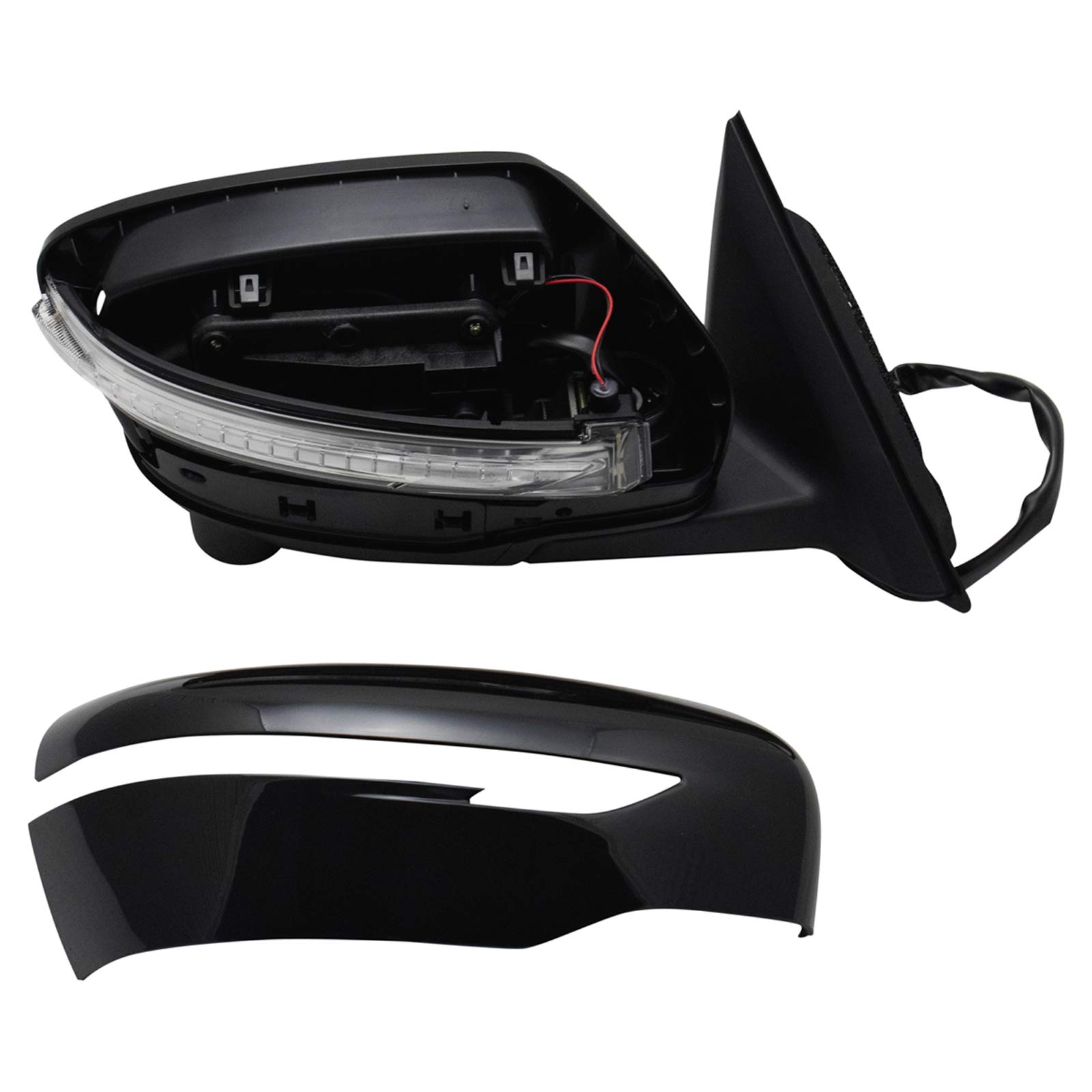 TRQ Passenger Side Mirror Assembly Power Heated Turn Signal Camera Textured Black Compatible with 2014-2016 Nissan Rogue Image