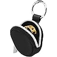 Portable Ring Organizer Case with Keychain, Traveling Ring Holder Storage Bag, Anti-Lost Keychain Container for Rings, Jewelry (1, Black)