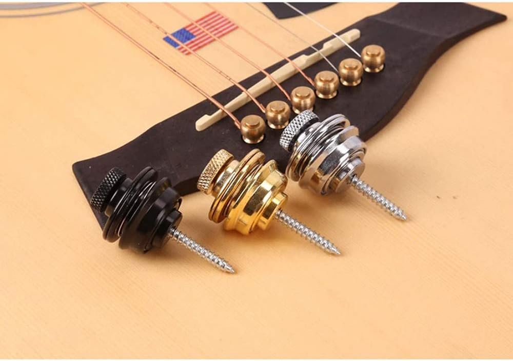 POFET 6pcs Guitar Strap Locks Guitar Strap Buttons Metal Straplocks Anti-stripping Quick Release Bass Locks with Mounting Screws for Electric Acoustic Guitar Replacement Silver - Image 5
