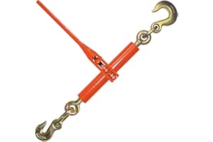 VULCAN Load Binder with Grab and Slip Hooks - Ratchet Style - 6,600 Pound Safe Working Load (Works with 5/16 Inch or 3/8 Inch Grade 70 Chain)
