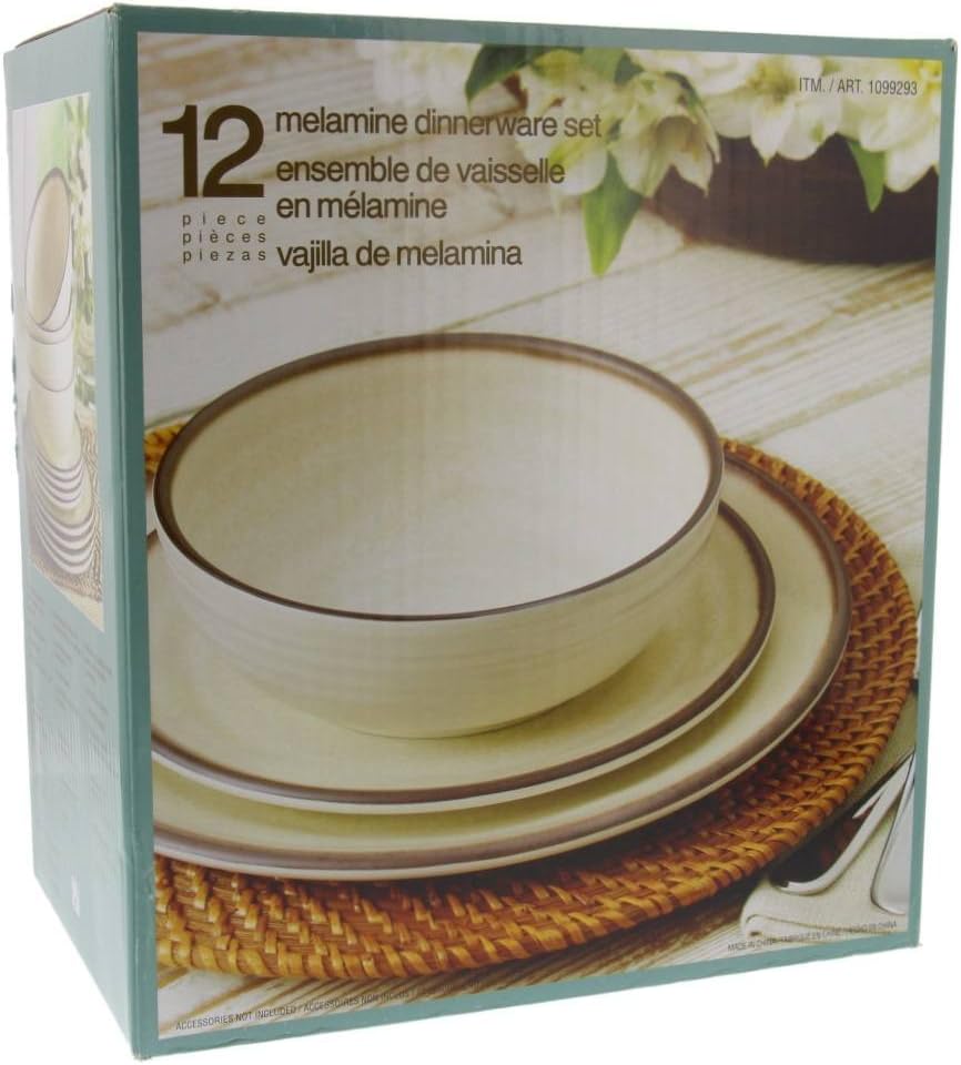 Melamine Dinnerware 12 Piece Set - Cream Color