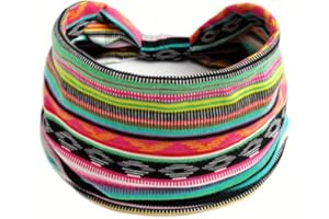 Womens Striped Elastic Yoga Headband Breathable Sweat Wicking Wide Sports Hairband for Running Gym Fitness Outdoor Activities