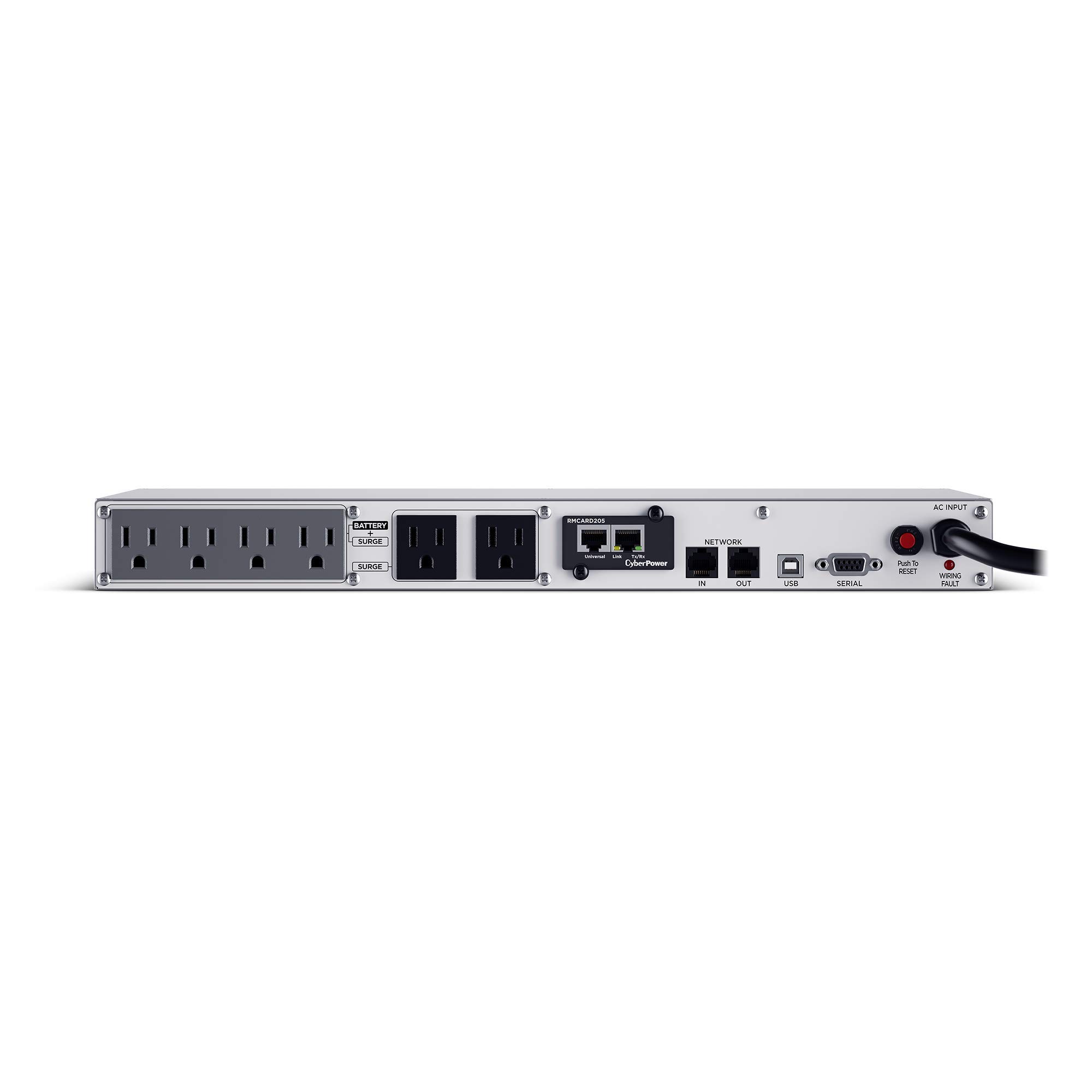 CyberPower OR500LCDRM1U Smart App LCD UPS Battery Backup and Surge Protector, 500VA/300W, 6 Outlets, AVR, 1U Rackmount, UL Certified