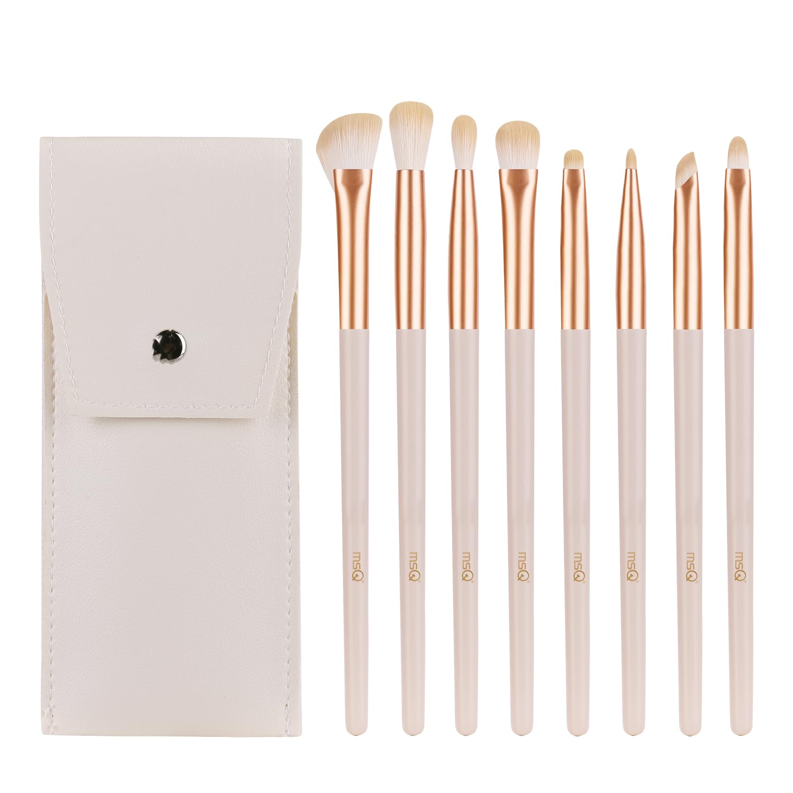 MSQ 8Pcs Eye Makeup Brush Set Professional Angled Nose Shadow Brush Precision Angled Eyeliner Brush Eyeshadow Tools for Blending Defining Smudging Shading