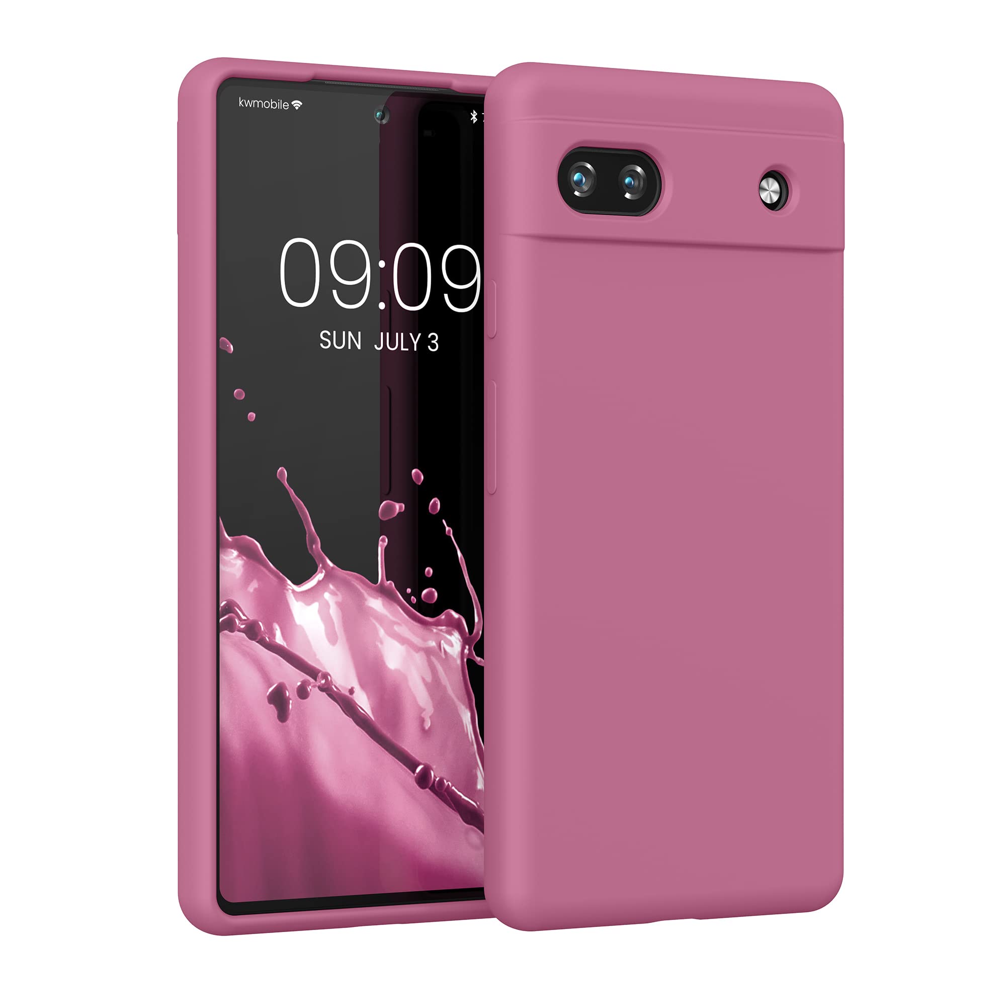 kwmobile Case for Google Pixel 6 Pro Case - Soft Cover - Shockproof Silicone - Wireless Charging Dark Rose โ image 1