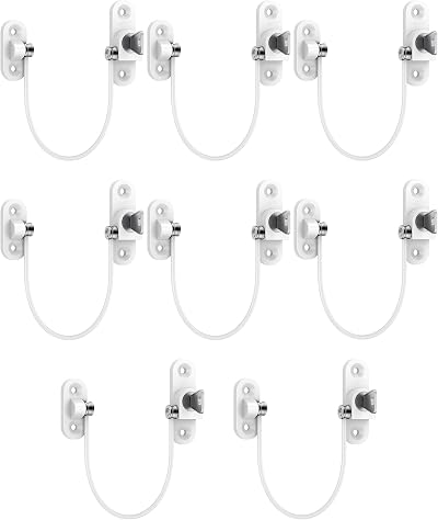 HOMGEN 8pcs Window Open Restrictors Locks with Keys & Screws for Kid Cat