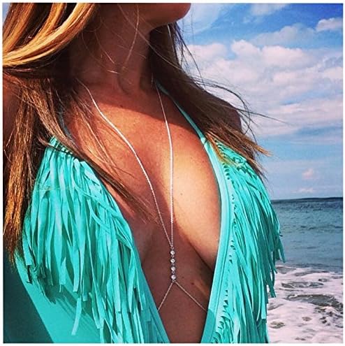 Neline® Silver Bijou Sexy Fashion Golden Belly Body Chain Bikini Beach Harness Necklace Body Chain Waist Belly Chain