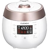 Cuckoo CRP-RT0609FW 6 cup Twin Pressure Plate Rice Cooker & Warmer with High Heat, GABA, Mixed, Scorched, Turbo, Porridge, Baby Food, Steam (Hi/Non Press.) and more, Made in Korea (White)