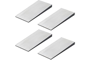 4 PCS Steel Flange Wedges, Metal Wedges Shims for Leveling, 4" x 2" Triangle Steel Wedge for Welding & Metal Lathe Alignment