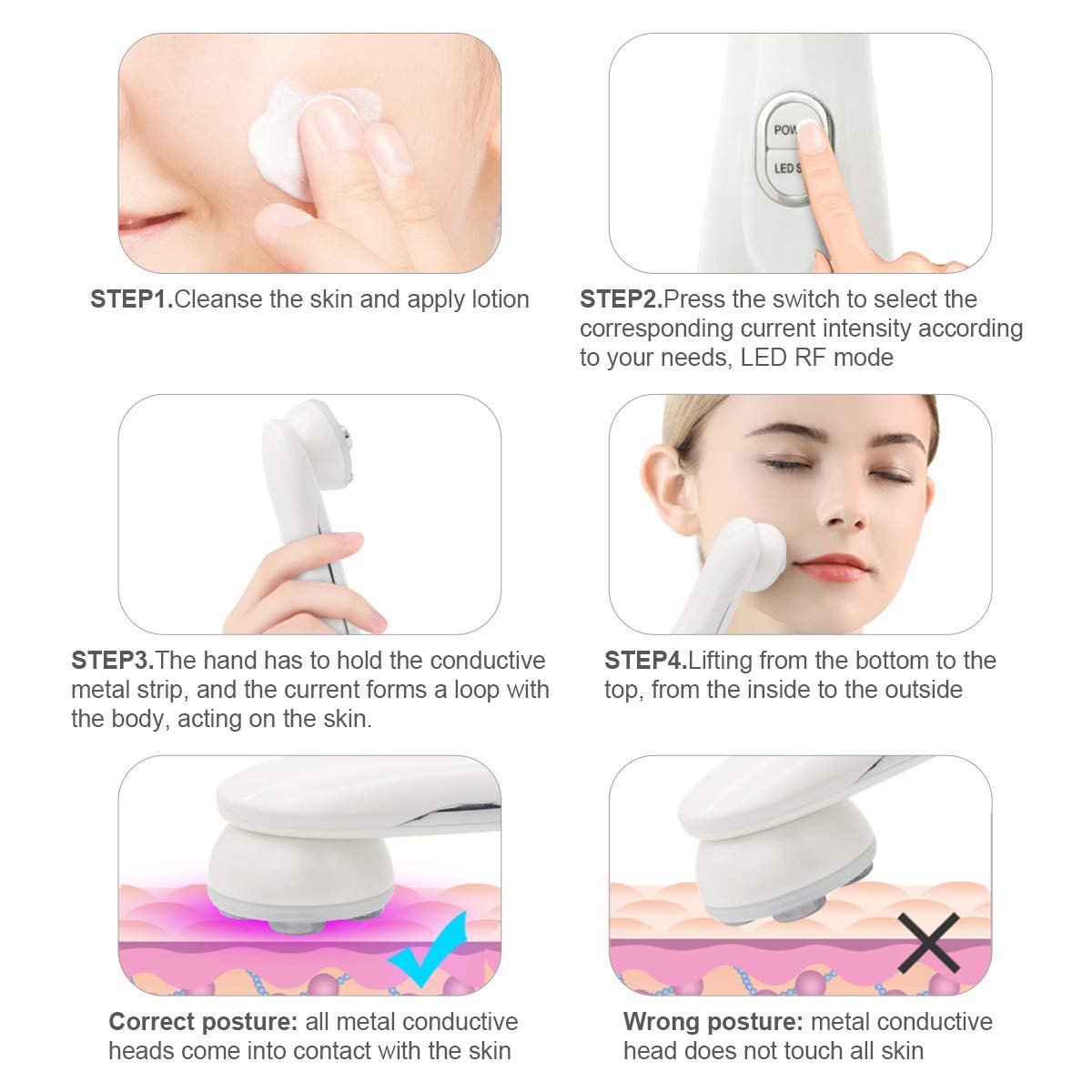 RF Radio Frequency Facial Machine EMS Skin Care Device for AntiAging Face Lifting Tighten