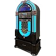 Arkrocket Taurus II Mid-Size Jukebox Vinyl Record Player Bluetooth USB SD CD Player Radio Retro Turntable Classic Jukebox (Taurus II + Stand - Black)