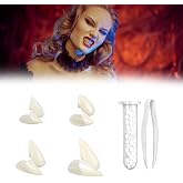 Vampire Teeth Fangs, 4 Pairs Vampire Teeth with Adhesive (13-19mm) | Halloween Vampire Teeth, Fake Fangs for Cosplay Party Props Halloween Party Cosplay Costumes Accessories Party Favors