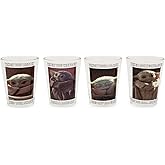 Star Wars: The Mandalorian Grogu Memes 1.5-Ounce Mini Glass Cups, Set of 4 | Whiskey Shot Glasses, Home Barware For Liquor and Beverages, Kitchen Decor Essentials | Cute Baby Yoda Collectibles