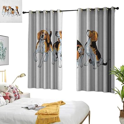 Amazon Com Warm Family Lace Curtains Beagle Four Beagle Hounds