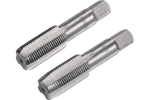 uxcell Metric Hand Tap M18 Thread 1.5 Pitch 4 Straight Flutes H2 Alloy Tool Steel Bottom & Taper Screw Tap Set Tapping Tools 