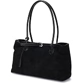 Vintage Slouchy Faux Suede Tote Bag for Women Retro Hobo Shoulder Handbag | Slouchy Style, Faux Suede Material, Vintage Design, Women's Handbag, Spacious Tote,Shoulder Bag for Daily Commute