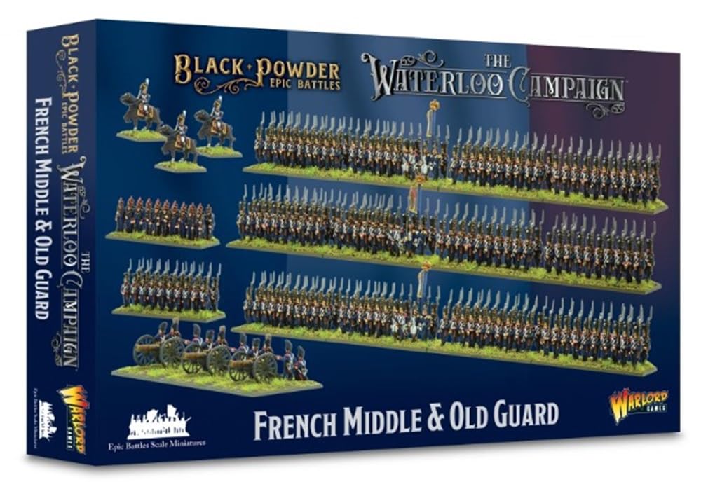 Warlord Games French Middle & Old Guard - Epic Scale Plastic Miniatures for Black Powder Highly Detailed Napoleonic Era for Table-top Wargaming