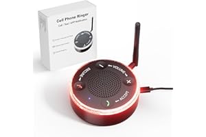 VigorKeeper Cell Phone Ringer Amplifier & Flasher - 116dB Ultra Loud & Bright Red-Blue Flash, One-Touch Answer/Decline, Bluet