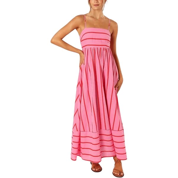 Eliza J Women's Striped Fit and Flare Halter Dress, Yellow, 2 at Amazon  Women's Clothing store
