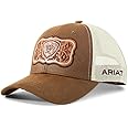 ARIAT Women's Trucker Cap with Leather Floral Patch and Snapback Closure