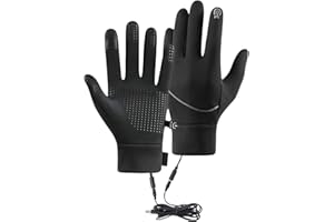 Febteebou Heated Gloves for Men and Women, Winter Full Finger Hand Warmers Electric Heated Gloves Skiing Cycling Golf Hiking