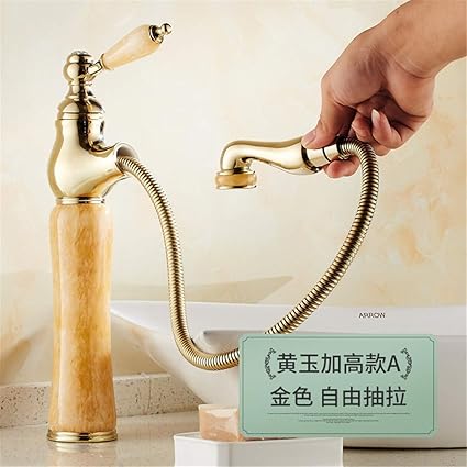 Hlluya Wasserhahn für Waschbecken Küche Alle Kupfer heiße und kalte