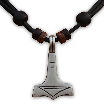 HANA LIMA ® Lederkette Thorshammer Thor Hammer Mjölnir Herrenhalskette