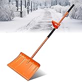 Large Snow Shovel, 67 Inch Snow Shovel for Driveway with Heavy Duty Ergonomic Labor-Saving Assisted Handle, Removing Snow and