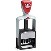 2000 Plus&reg; Self-Inking Date and 4 Phrase Stamp, Blue/Red