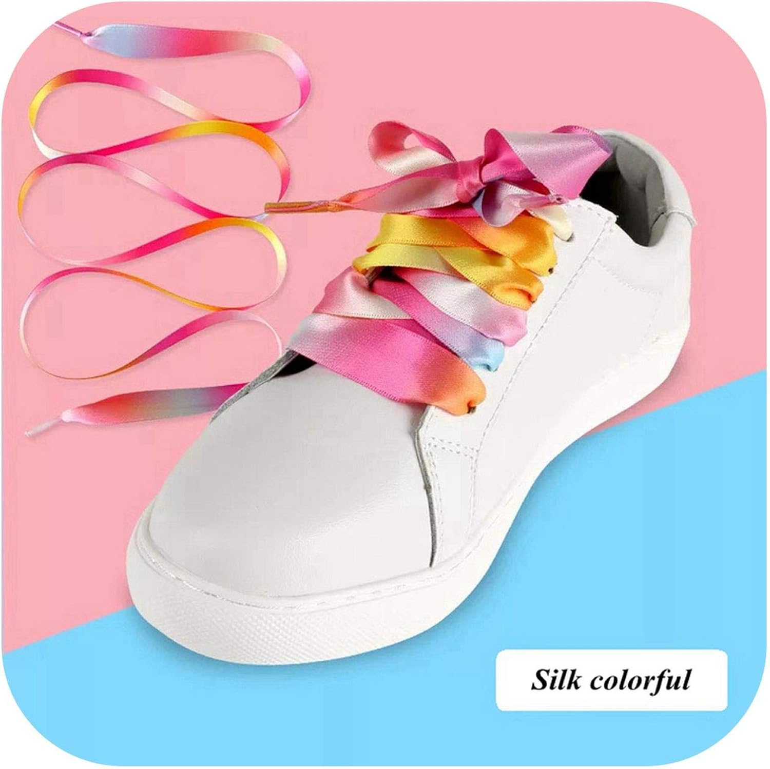Shoelaces 1Pair Fashion Colorful Shoelaces Candy Gradient Boot Shoelace