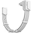 EZDIY-FAB Shield PCIE 5.1 GPU Extension Cable with 90 Degree 12V-2x6 Angle Adapter,16pin (12+4) 12VHPWR PCIe 5.1 PSU Cable Extension for RTX 40 Series with Combs-Standard Type-White