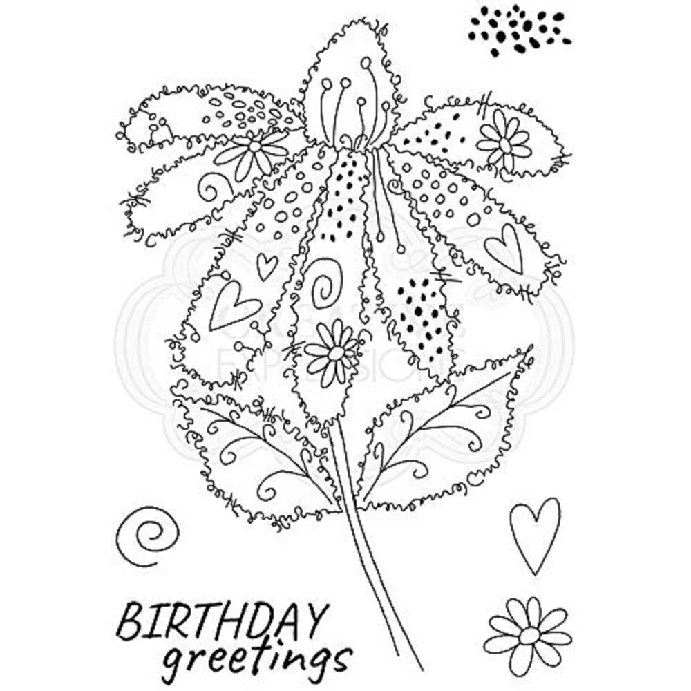 Woodware Jane Gill-Fuzzy Flowers-Daisy-Clear Stamp Set, 4 x 6 inches, Transparent, JGS767